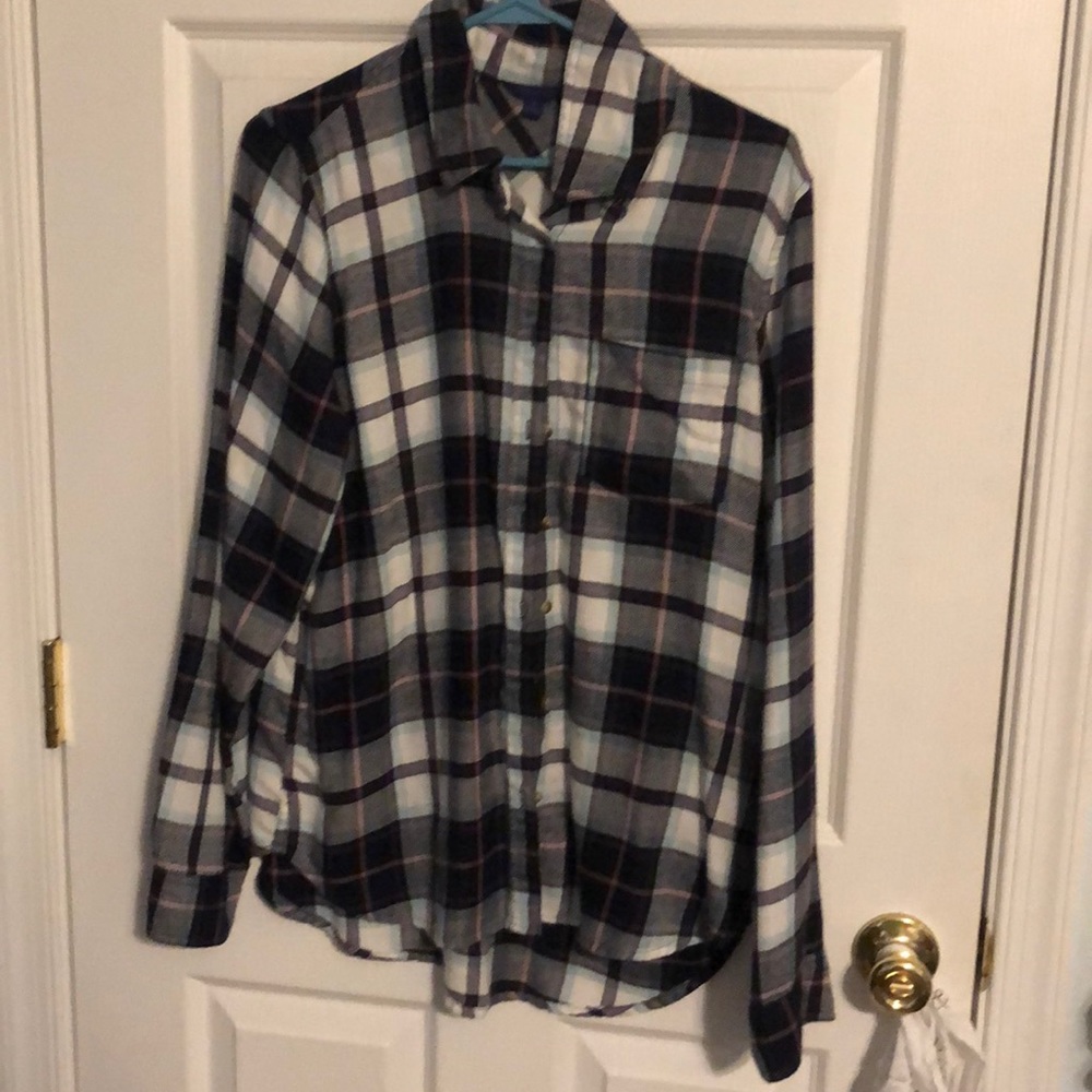Black and blue/ pink plaid shirt